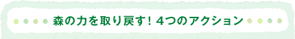 森の力を取り戻す！４つのアクション